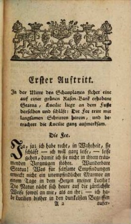 Die belebte Statua : Ein Nachspiel in ungebundener Rede