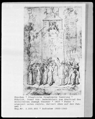 Gedenkblatt zum Abschied des Architekten Joseph Thürmer