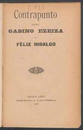 Contrapunto entre Gabino Ezeiza y Felix Hidalgo