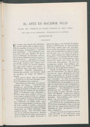 El arte de hacerse rico. [Continuación] : Capítulo II. Estado del comercio en Europa durante la Edad Media. Del libro de Mr. Hardwicke. Traducido por una señorita.