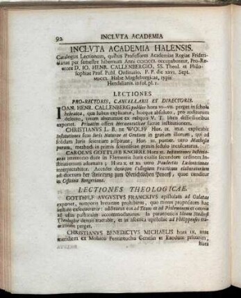 Incluta Academia Halensis.