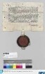 König Ladislaus von Ungarn und Böhmen belehnt Cristoff und Albrecht von Wolfstein mit dem Schloss Hawsegk. - Siegler: der Aussteller.