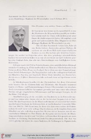 Antrittsrede vom 8. Februar 2003
