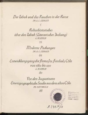 Inhaltsverzeichnis