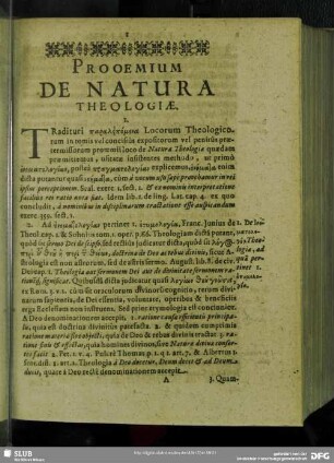 Prooemium De Natura Theologiae