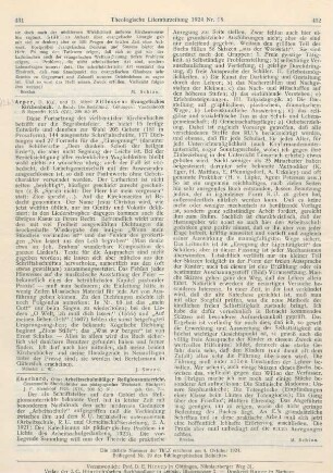 431-432 [Rezension] Eberhard, Otto, Arbeitsschulmäßiger Religionsunterricht