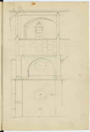 Alte Pfarrkirche, Regensburg: Detail Innenraum (aus: Skizzen- und Fotoalbum 2)