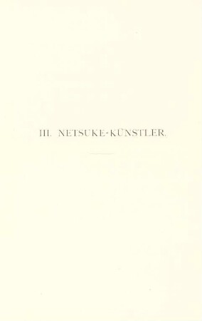 III. Netsuke-Künstler
