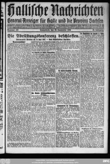 Hallische Nachrichten : General-Anzeiger für Halle und die Provinz Sachsen