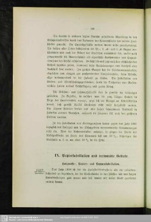 IX. Papierfabrikation und verwandte Gebiete