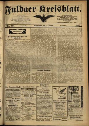 Zweite Ausgabe vom Samstag, den 03. Oktober 1908.