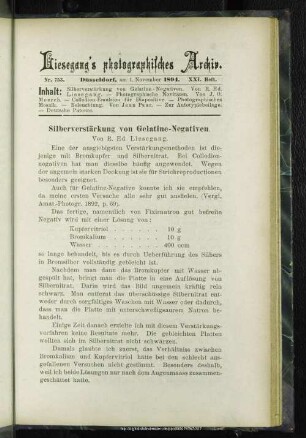 Silbenverstärkung von Gelatine-Negativen