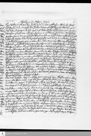 Reisetagebuch von Heinrich XXIII. von Reuß-Lobenstein an August Hermann Francke.