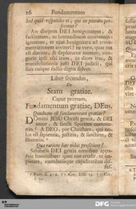 Liber secundus, De Statu gratiae.