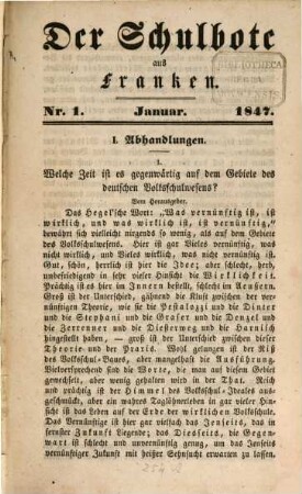 Der Schulbote aus Franken. 1. 1847