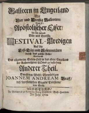 Anderer Theil: Galleern in Engelland. Anderer Theil