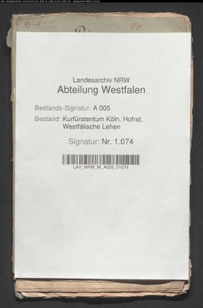 Die Vormundschaft des minderjährigen August Friedrich von Dalwigk und die Belehnung mit dem Zehnten zu Hallenberg und Medelon