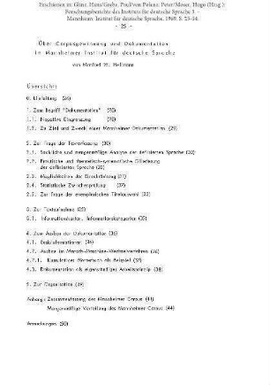 Über Corpusgewinnung und Dokumentation im Mannheimer Institut für deutsche Sprache