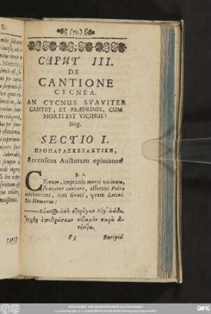 Sectio I. [...], Recensens Auctorum opiniones.