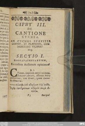 Sectio I. [...], Recensens Auctorum opiniones.