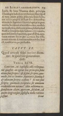 Caput XX. Quod articuli fidei ... dicantur : & quid sint generaliter dicti.