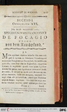 Sectio I. Opvscvlvm XVI