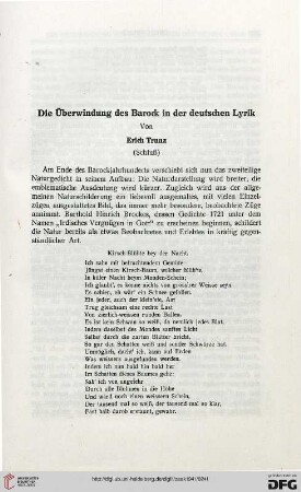 35: Die Überwindung des Barock in der deutschen Lyrik, [2]