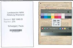 Entnazifizierung Paula Schweigert , geb. 20.01.1895 (Haendlerin)
