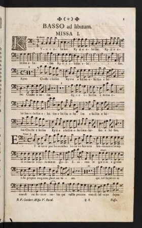 1-12, Basso ad libitum. Missa I. - Missa IV.