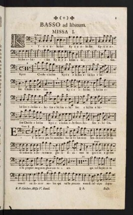 1-12, Basso ad libitum. Missa I. - Missa IV.