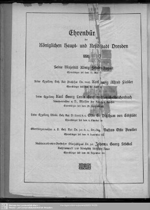 Ehrenbürger der königlichen Haupt- und Residenzstadt Dresden
