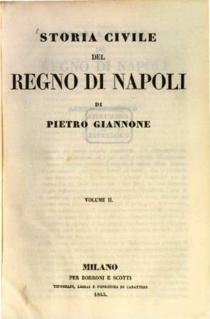Storia civile del, Regno di Napoli, 2
