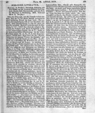 Umbreit, F. W. C.: Christliche Erbauung aus dem Psalter. Hamburg: Perthes 1835