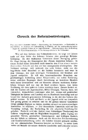 Chronik der Reformbestrebungen