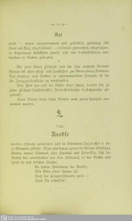 VIII. Krebse