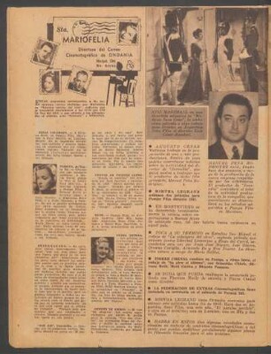 Sta. Mariofelia, directora del correo cinematográfico de Ondania