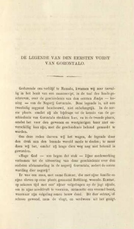 De legende van den eersten vorst van Gorontalo