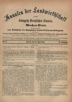 No. 17. Berlin, den 25. April 1866. VI. Jahrgang.