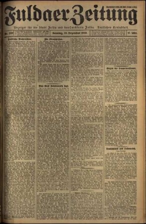 Erste Ausgabe vom Sonntag, den 28. Dezember 1930.