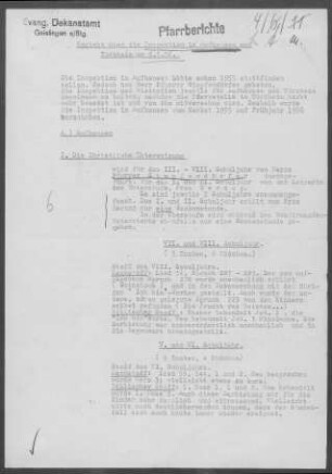 Aufhausen: Inspektionsbericht 1956