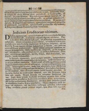 Judicium Eruditorum ultimum.