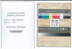 Entnazifizierung Hildegard Schraeder , geb. 17.07.1895 (Verwaltungsraetin)