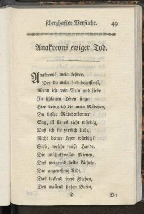 Anakreons ewiger Tod