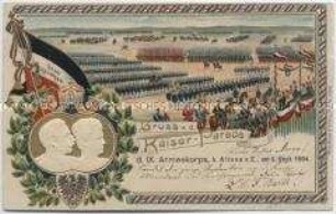 Postkarte zur Kaiserparade bei Altona 1904