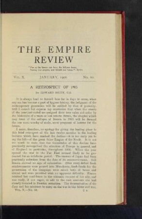 A Retrospect of 1905.