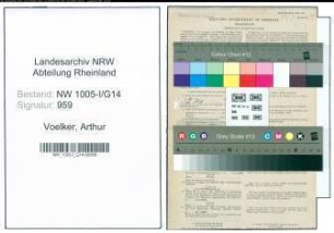 Entnazifizierung Arthur Voelker , geb. 12.01.1898 (Buchdruckermeister)