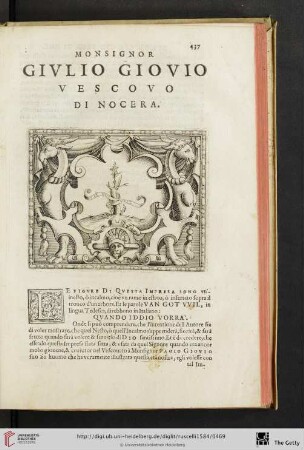 Monsignor Givlia Giovio Vescovo di Nocera