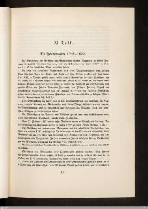 XI. Die Friedensjahre 1745-1800
