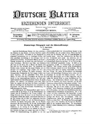 Diesterwegs Pädagogik und die Kinderfürsorge : (Fortsetzung)