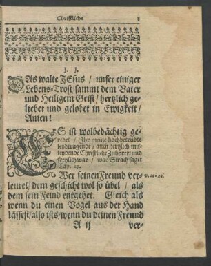 Das walte Jesus/ unser einiger Lebens-Trost/ [...]